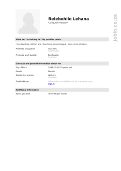 Relebohile Lehana CV