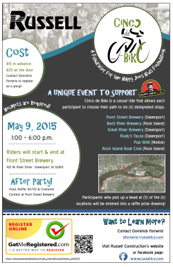 A UNIQUE EVENT TO SUPPORT