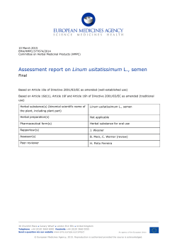 Assessment report on Linum usitatissimum L., semen