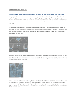 Story Works` Glenda Bonin Presents A Story to Tell: The Tailor and