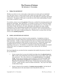 The Process of Science by S. J. Tavormina