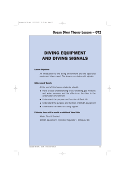 DIVING EQUIPMENT AND DIVING SIGNALS