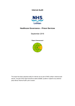 Healthcare Governance &ndash; Prison Services