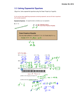 3.3 Solving Exponential Equations 2x = 8