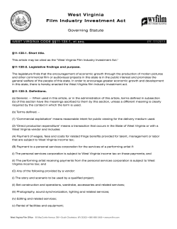 Statute - West Virginia Department of Commerce