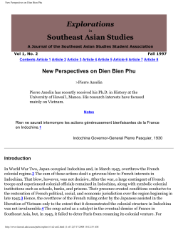 New Perspectives on Dien Bien Phu