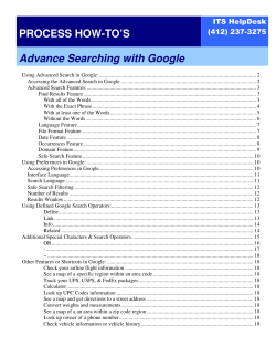 Advance Searching with Google