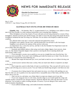 Glendale Man Stung Over 200 Times by Bees (5/21/16)