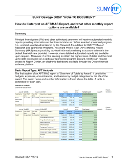 interpret an APT/MAS Report
