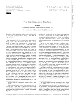 The Significance of Territory