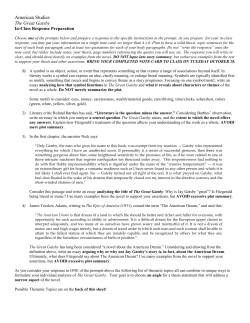 The Great Gatsby In-Class Essay