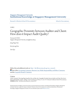 Geographic Proximity between Auditor and Client: How