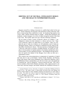 shifting out of neutral: intelligent design and the road to