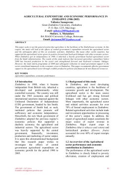 AGRICULTURAL EXPENDITURE AND ECONOMIC