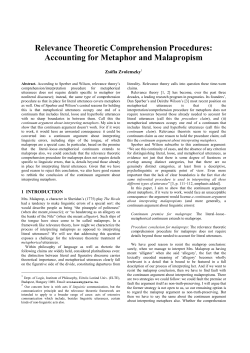 Relevance Theoretic Comprehension Procedures