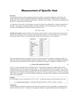 Measurement of Specific Heat
