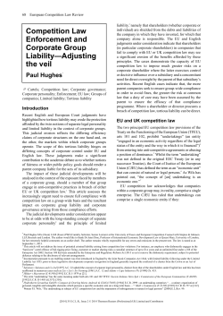 Competition Law Enforcement and Corporate Group Liability