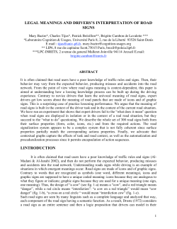 LEGAL MEANINGS AND DRIVERS`S INTERPRETATION OF ROAD