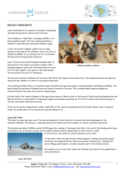 Detailed information about Bolivia