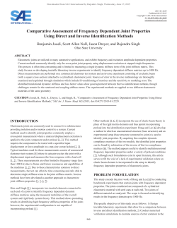 Comparative Assessment of Frequency Dependent Joint Properties