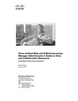 Cisco Unified Web and E-Mail Interaction Manager Administrator`s