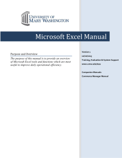 Microsoft Excel Manual