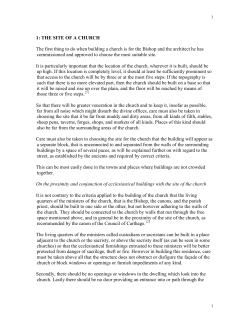 1: THE SITE OF A CHURCH The first thing to do when building a