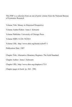Alternative Monetary Regimes: The Gold Standard