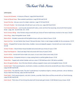 Menu - The Knot Pub