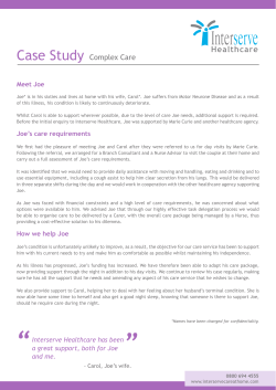 Complex Care - Joe - Interserve Care at Home