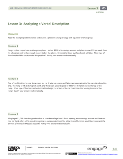 Lesson 3: Analyzing a Verbal Description