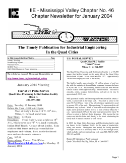 IIE - Mississippi Valley Chapter No. 46 Chapter Newsletter for