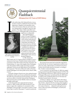 Quasquicentennial Flashback - Daughters of the American Revolution
