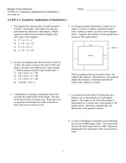 A.CED.A.1: Geometric Applications of Quadratics 1