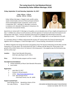 The Loving Search for God Weekend Retreat Presented by Father