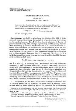 note on multiplicity - American Mathematical Society