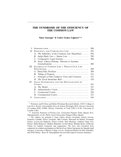 the syndrome of the efficiency of the common law