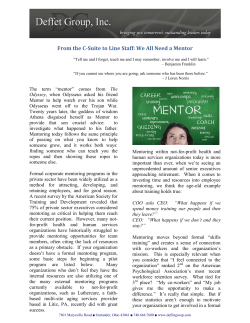 From the C-Suite to Line Staff: We All Need a Mentor