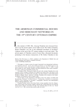 The Armenian Commercial Houses and Merchant Networks in the