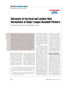 Outcomes of Cervical and Lumbar Disk Herniations in Major League
