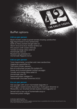 Conference Buffet Menu