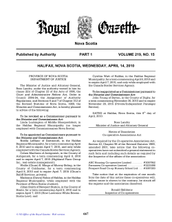 April 14, 2010 - Government of Nova Scotia