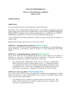 2017 Annual Town Meeting Results