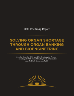 roadmaps - Organ Preservation Alliance