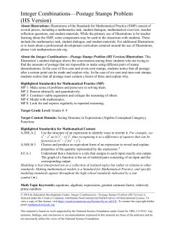 Integer Combinations&mdash;Postage Stamps Problem