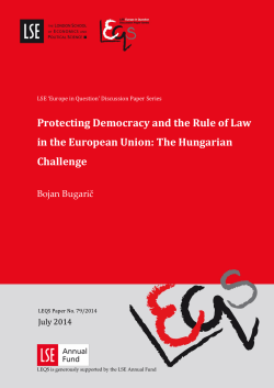 Protecting Democracy and the Rule of Law in the European