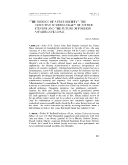 The Executive Powers Legacy of Justice Stevens and the Future