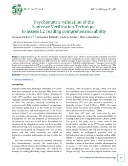 Psychometric validation of the Sentence Verification Technique to