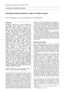Sevoflurane pharmacokinetics: effect of cardiac output†