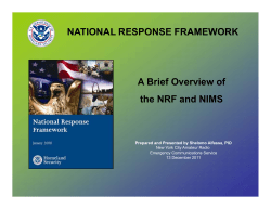 The National Response Framework - nyc